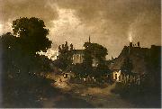 Jozef Szermentowski Village near Kielce Sweden oil painting artist